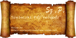 Szeleczki Pénelopé névjegykártya